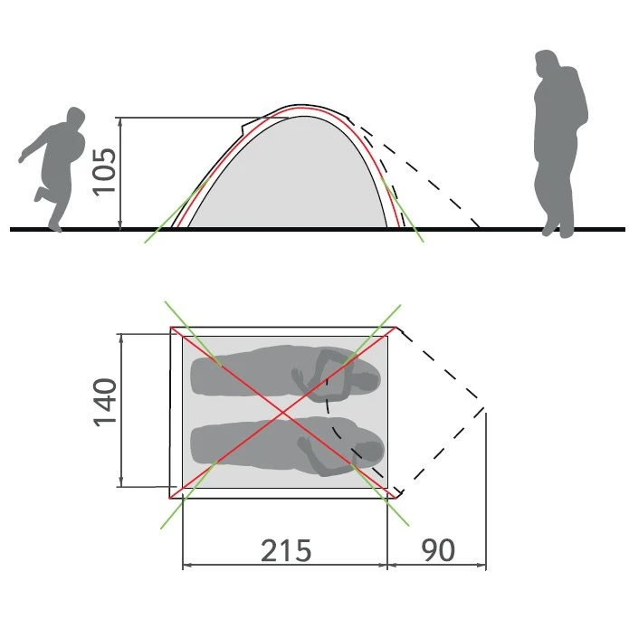 Vaude Campo Compact 2P Tent - Terracotta 4 Vaude Campo Compact 2P Tent - Terracotta - Image 2