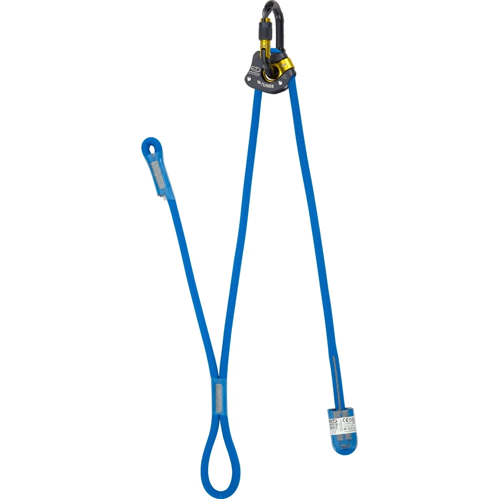 Climbing Technology Tuner-Y Adjustable Lanyard + Ovx Carabiner - Blue 3 Climbing Technology Tuner-Y Adjustable Lanyard + Ovx Carabiner - Blue