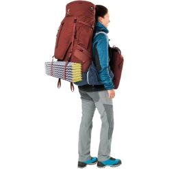 Deuter Aircontact X 70+15 SL Women's Trekking Backpack - Redwood-ink -Camping Keuken Verkoop deuter aircontact x 70 15 sl women trekking backpack redwood ink 12 1236944
