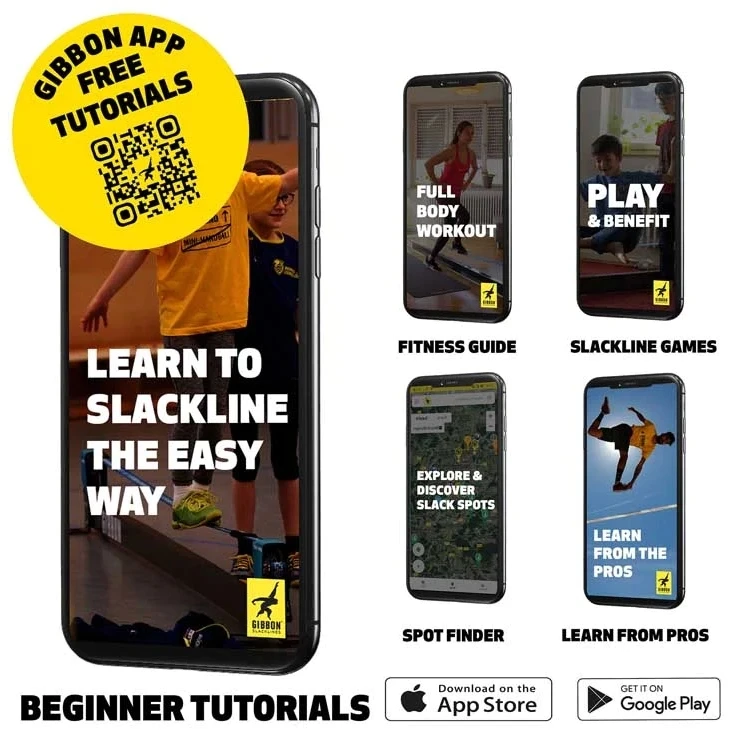 GIBBON Banana Lama Treewear Set Slackline - Blauw/geel 11 GIBBON Banana Lama Treewear Set Slackline - Blauw/geel - Image 9