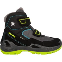 LOWA Milo GTX Mid Kinderschoenen - Zwart/turquoise (Maat 25-35) -Camping Keuken Verkoop lowa 640542 9969 milo gtx mid black turquoise a 1543513