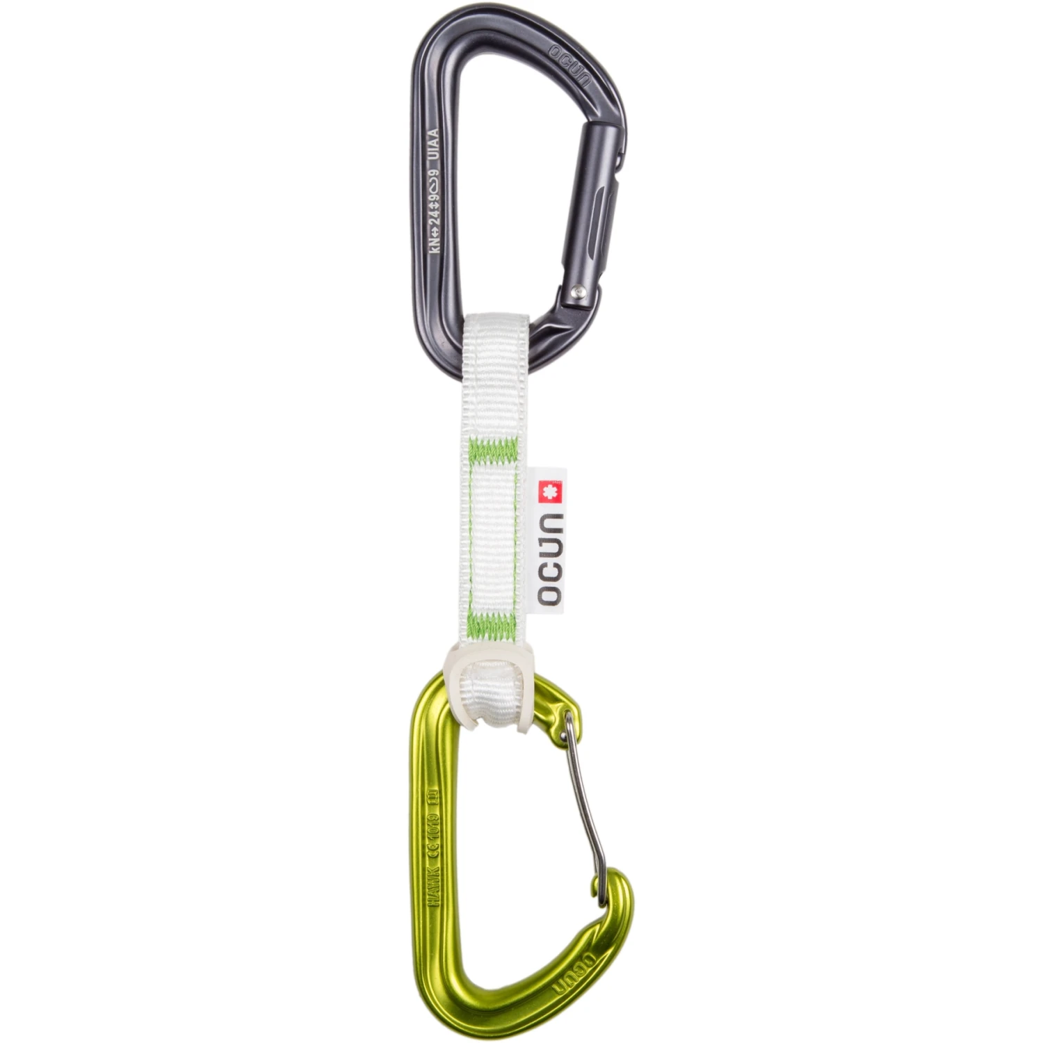 Ocun Ocún Hawk QD Combi Bio-DYN-Ring 15 Mm Quickdraw Set - 10 Cm - Pack Of 5 - Groen 4 Ocun Ocún Hawk QD Combi Bio-DYN-Ring 15 Mm Quickdraw Set - 10 Cm - Pack Of 5 - Groen - Image 2