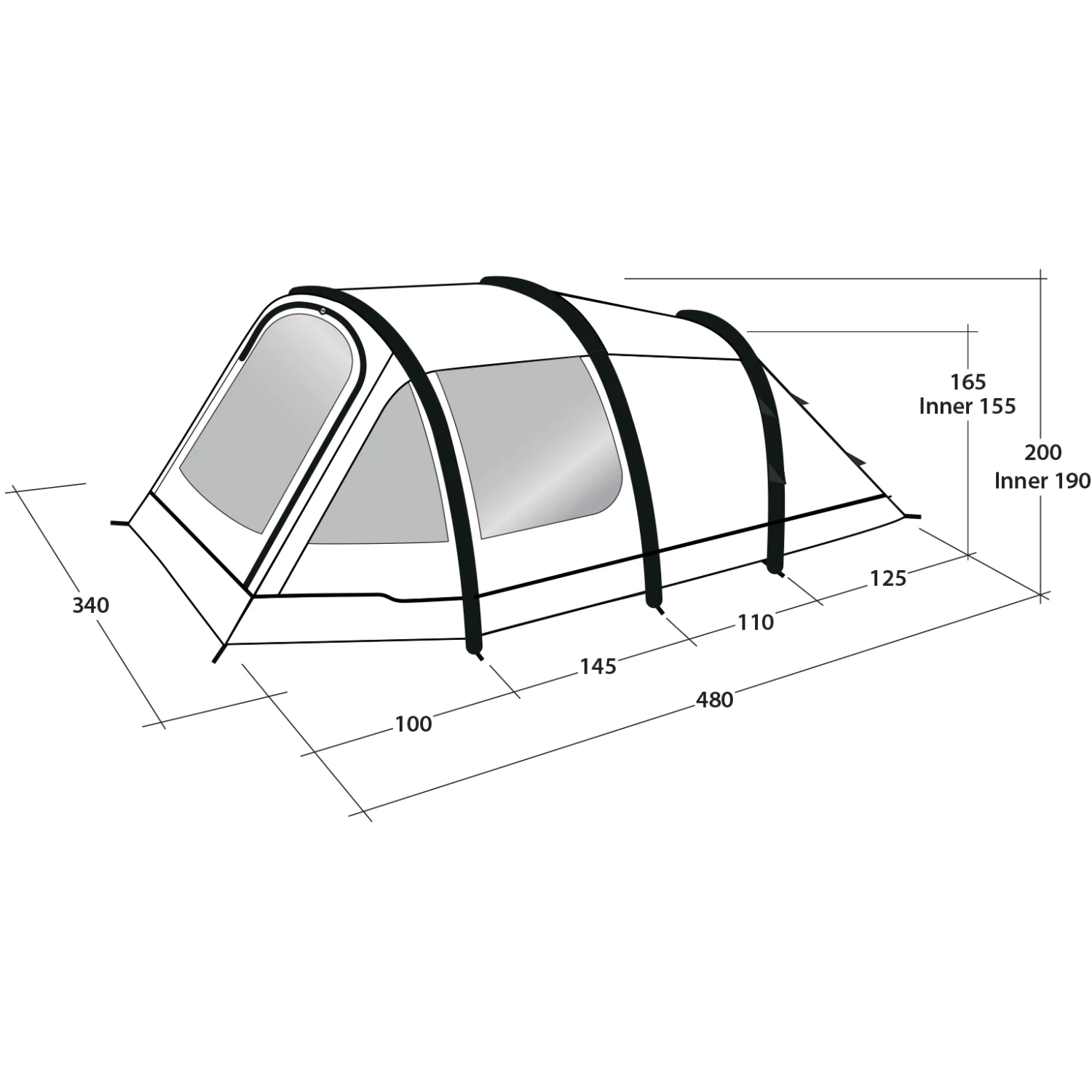 Outwell Starhill 5A Tent - Blauw 4 Outwell Starhill 5A Tent - Blauw - Image 2