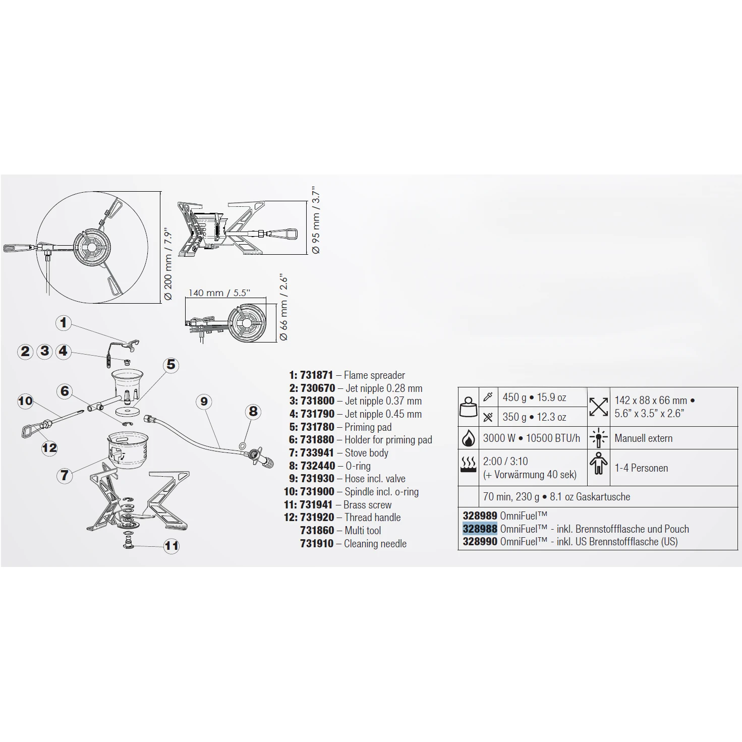 Primus OmniFuel II Stove With Bottle & Pouch 4 Primus OmniFuel II Stove With Bottle & Pouch - Image 2